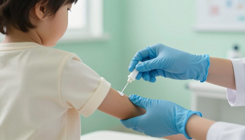Medical team administering Type 1 diabetes delay drug monoclonal antibody therapy to slow immune system attack on pancreas cells in pancreas