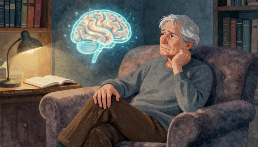 Doctor explaining statin muscle side effects and heart health risk comparison to a patient in a clinic setting