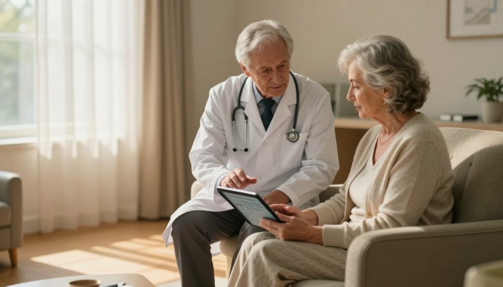 Doctor discussing MHRA Retifanlimab Approval with a skin cancer patient