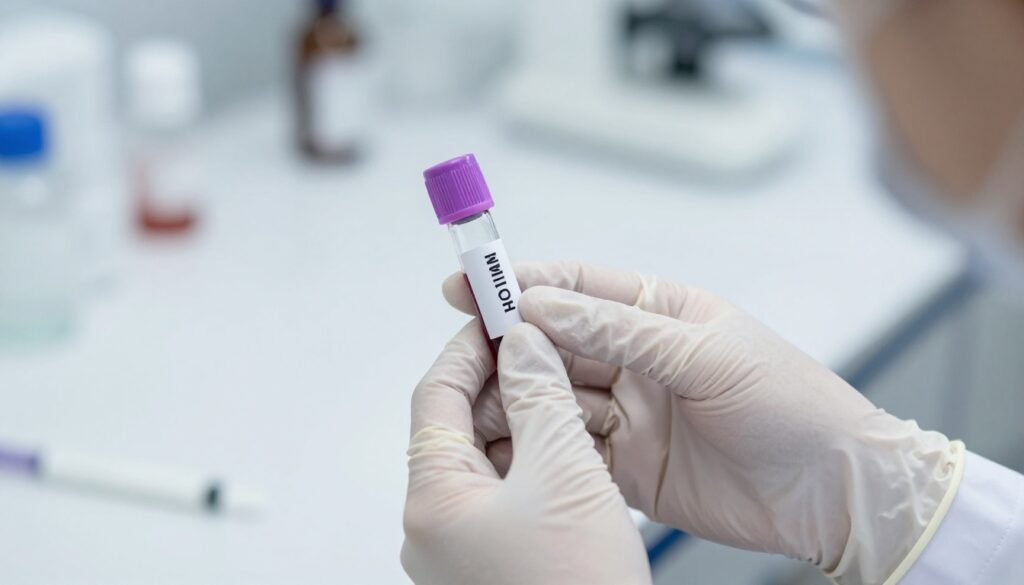 NHS AI blood test technology analyzing blood markers to identify womb cancer risk in women