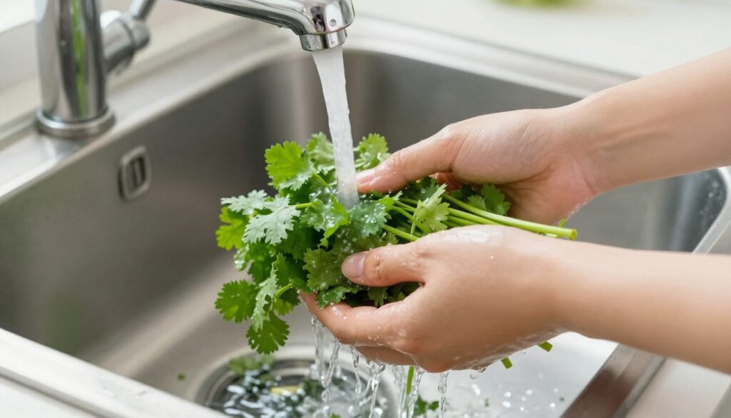 Cyclospora outbreak prevention guide featuring restaurant hygiene and contaminated produce safety concerns